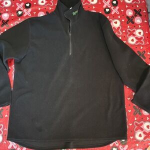 Remington Quarter  Zip Fleece Jacket Mens XL Black Zip Pockets